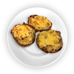 Baked Potato With Cheese, Onion & Tomato 